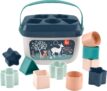Fisher-Price Babys First BlocksToy Set, Navy Fawn Stacking Toy, 10 Shapes & Storage Bucket, Sorting Play, Infants Ages 6 Months, HJP20