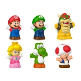 Fisher-Price Little People My Mario 6-Piece Figure Set, Mario, Luigi, Peach, Toad, Yoshi & Bowser, Ages 18 Months, JHG63