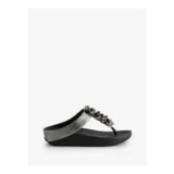 FitFlop Purple Fino Bauble Bead Toe Post Sandals