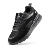 FitVille Womens Wide-Fit Trainers Walking Shoes Black 7W