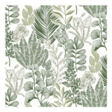 Fiula Peel-and-Stick Leaf Wallpaper, Green and White, 41x500cm