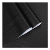 Fiula Wood Effect Peel-and-Stick Wallpaper, Black, 40x300cm