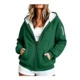 Fleece-Lined Zip-up Hoodie Womens Oversized Sweatshirt