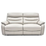 Fletcher Light Grey Leather Power Reclining Large 2 Seater Sofa with Power Headrest – £599.97 Smaller Two Seater