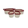Flexi Storage Living Red Trim White Polyester Nestable Storage Basket
