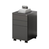 FlexiSpot CB23 3-Drawer Mobile File Cabinet, Combination Lock, Black