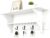 Floating Shelves Wall Mounted Shelves with Hook Rack for Bedroom Living Room Kitchen Bathroom Wood Floating Shelf for Wall Storage Key Holder Bag Rack Organizer White