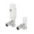 Flomasta 1/2 x 15mm White Angled & L/S Modern Thermostatic Radiator Valve & Lockshield (892XT) (Free C&C)