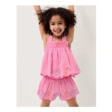 Floral Embroidered Cami Top & Shorts Set Pink