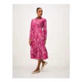 Floral Notch Neck Midi Shirt Dress