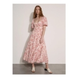 Floral Print Cotton Broderie Maxi Dress
