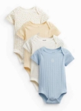 Floral & Shell Print Bodysuits 4 Pack Newborn