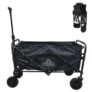 Foldable 100L/100kg Camping Trolley Cart Wagon Beach Garden Festival Buggy Black – sold by Gadgetcking