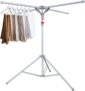 Foldable Clothes Airer, Adjustable Height 120-170cm Clothes Drying Stand Indoor, Laundry Rack Tripod Design with 4 Arms for Hangers, Saving-space & Easy Setup