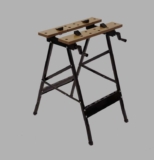 Folding Foldable Trestle Work Bench – Black