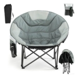 Folding Moon Chair, Heavy-Duty Camping Chair with Cushion and Mesh