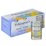 Folkingtons Light Tonic Water, Light Tonic, 8 Cans, Lower Calorie, Mix with Gin Botanicals, Artisan Botanical Mixer, Fridge Pack 8x150ml