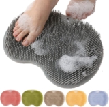 Foot Back Cleaning Pad, 2026 Upgrade Shower Foot Scrubber Mat Slip Suction Cups Foot Scrubber, Shower Foot Scrubber Mat Back Washer for Men and Women (Grey)