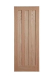 Fortia Vertical 3 panel Unglazed Contemporary Natural Oak veneer Internal Timber Door, (H)1981mm (W)686mm (T)35mm 15 Year Guarantee