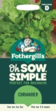 Fothergills Oh Sow Simple, Coriander Vegetable Seeds, Sow: JanDec, Green