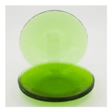 Four Pack Lime Green Glass Side Plates 21x21cm