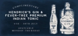 Free Hendricks Gin & Fever-Tree Premium Indian Tonic 25ml – With Voucher via App – Participating Pubs / Exclusions Apply