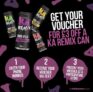 Free KA Fruit punch rum cocktail 330ml- redeemable in London or Greater London – over 18s only