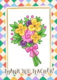 Free standard size Personalised Thank You Teacher Card delivered, w/ code