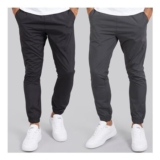 French Connection Mens Two Pack Cuffed Tech Cargo Pants Black/Charcoal