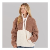 French Connection Womens Borg Block 1/2 Zip Fleece