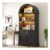 French Vintage Arched Display Cabinet with LED Lighting