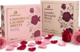 Friendly Laundry Detergent Sheets 120 Loads Clothes 60 Loads Underwear Plant Based, Plastic Free & Zero Waste Non-Toxic Fragrance EDC-Free Rich Rose Fragrance