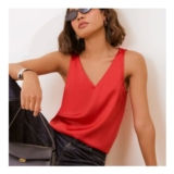 Friends like These Red V-Neck Satin Vest Top