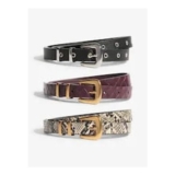 Friends like These Snake Print, Burgandy and Black Belts 3 Pack Size S-M