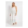 Frill Detail Floral Tiered Printed Poplin Maxi Dress