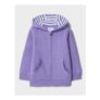 Frill Pocket Zip through Hoodie in Lilac