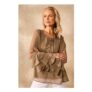 Frilly Long Sleeve Chiffon Blouse with Tie Neck