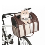 Front Pet Bike Basket for Dogs/Cats, Breathable Carrier Backpack, Coffee