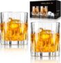 FrutPunch Whiskey Glass Floral 2Pcs 280ml Gift for Men and Dad, Christmas