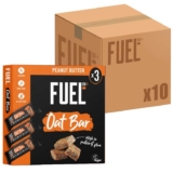 Fuel10K Peanut Butter Oat Bars, 9g Protein, 45 g (10-Pack) High Protein & Fibre, Vegan-Friendly, Perfect On-The-Go Snack or Breakfast