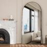 Full Length Mirror 180x80cm Arched Mirror Full Body Black Standing Arch Floor with Stand Hanging or Leaning Against Wall for Bedroom Entry, Living Room