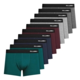 Fullluwaa Mens Cotton Boxers, 10 Pack, Scratch-Free, Breathable and Soft