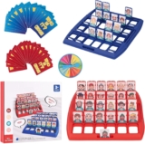 Fun Game Family Guessing Board – 2 Player Board Games with 96Characters & 1Punishment Plate, Interactive Family Entertainment, Educational Games for Kids, Blue & Red