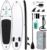 FunWater Inflatable Stand Up Paddle Board Ultra-light SUP – Adult Paddleboards with Adj Paddle, Hand Pump, Backpack, Leash