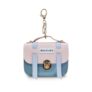 FuninCrea Floral Cotton Coin Purse with 2 Zipper Pockets (Pink)