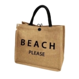 Funny Beach Tote Bag, Jute Bag