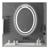 Furduzz Oval LED Mirror 500×700 Mm, 3-Color, Anti-Fog, Dimmable, H/V