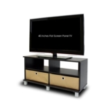 Furinno ANDREY TV Stand for 46-Inch TVs with Bin-Drawers Espresso