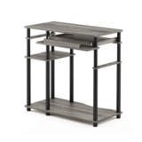 Furinno Abbott Desk with Bookshelf, French Oak/Black