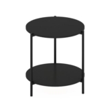 Furinno BESI 2-Tier round End Table with Metal Legs
